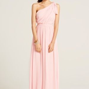 One Shoulder Blush Chiffon Bridesmaid Dress - 0|2